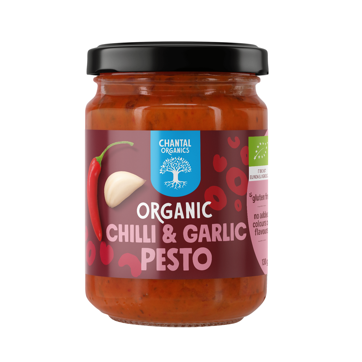 CHANTAL ORGANIC CHILLI GARLIC PESTO 130G