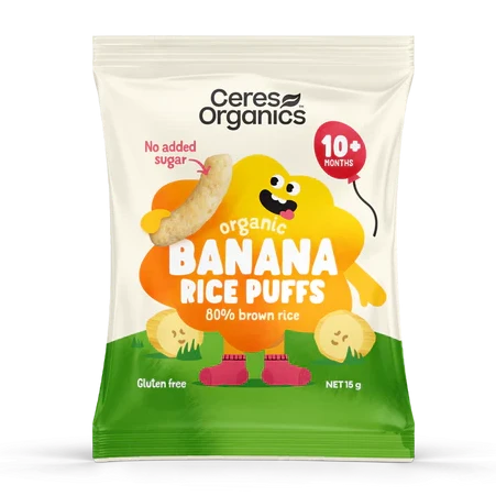 CERES BIO BANANA BROWN RICE PUFFS 15G