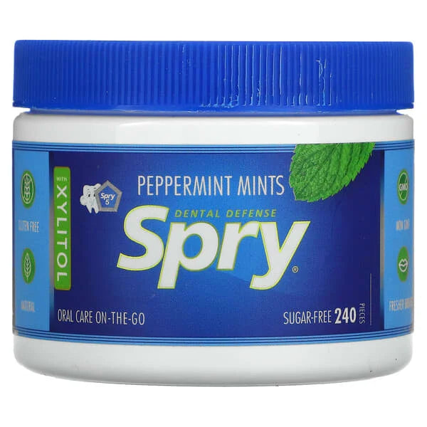 SPRY PEPPERMINT CHEWING GUM TUB 100 PIECES