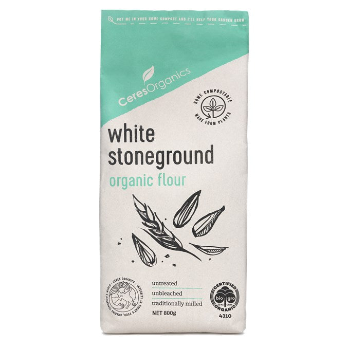 CERES ORGANIC BIO STONEGROUND WHITE FLOUR 800G