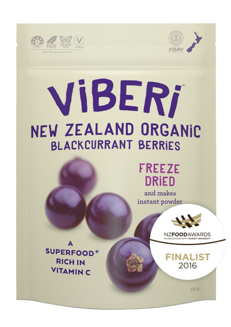 VIBERI ORGANIC FREEZE DRIED BLACKCURRANTS 120G