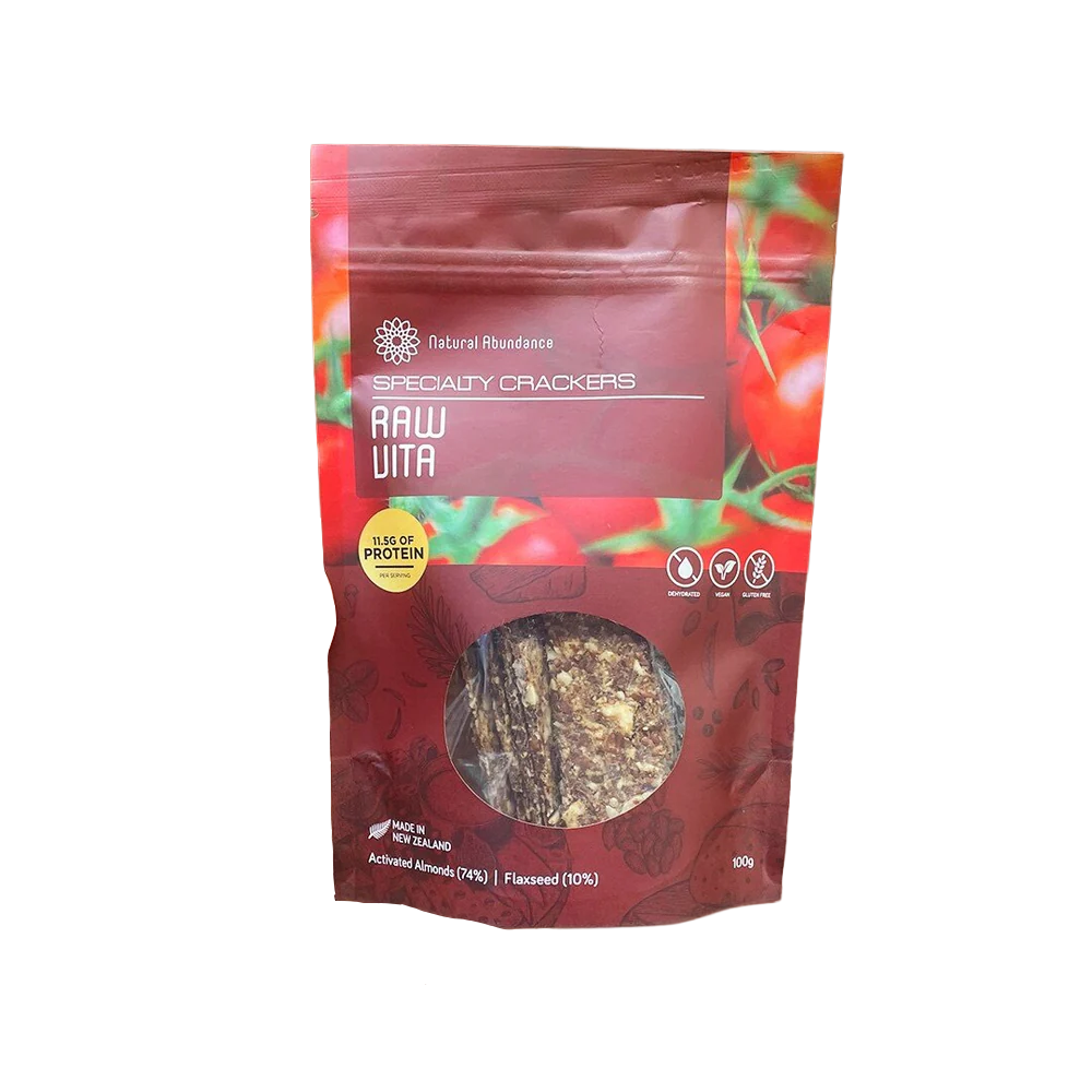 NATURAL ABUNDANCE CRACKERS RAW VITA TOMATO 100G