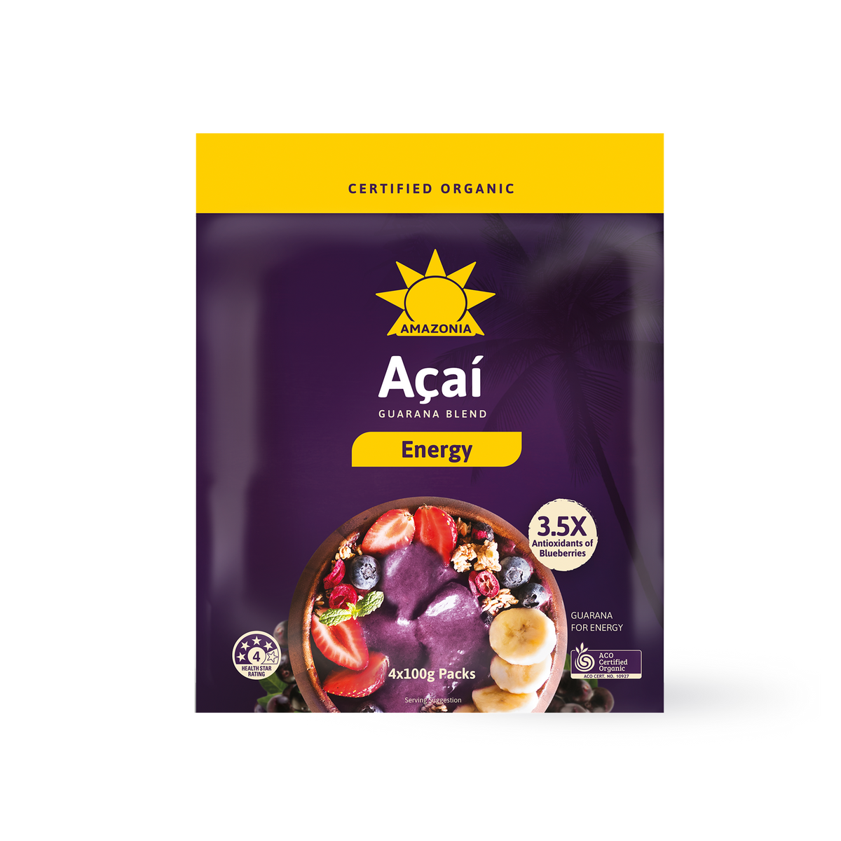 AMAZONIA FROZEN ACAI GUARANA ENERGY 4 X 100G