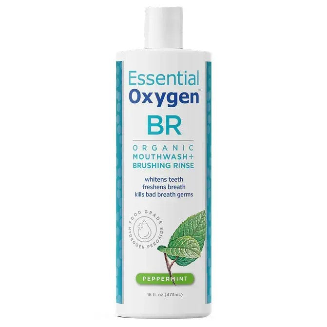 ESSENTIAL OXYGEN MOUTHWASH RINSE WITH HYDRGEN PEROXIDE 473ML