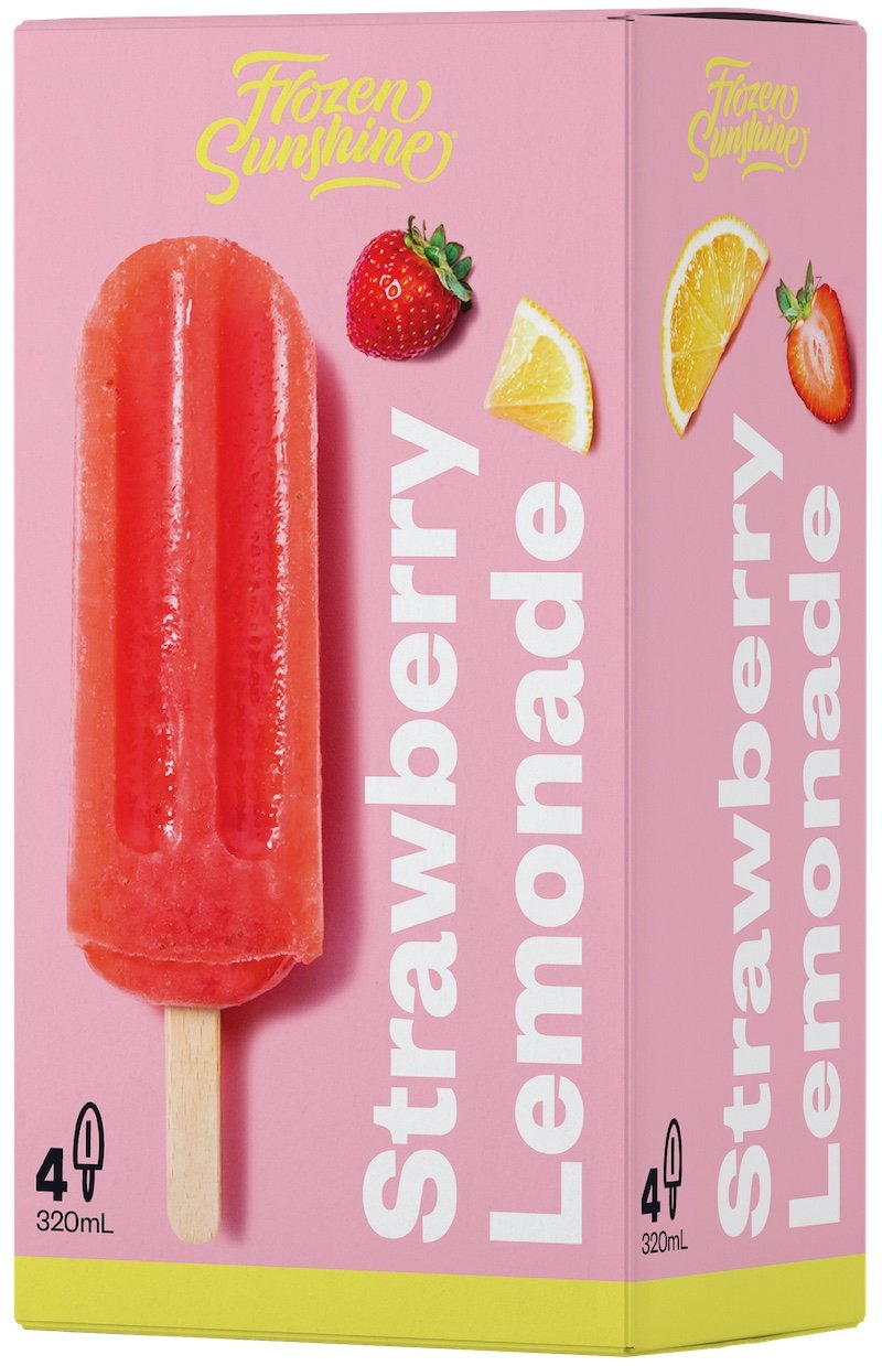 FROZEN SUNSHINE STRAWBERRY LEMONADE ICE BLOCKS 4PK