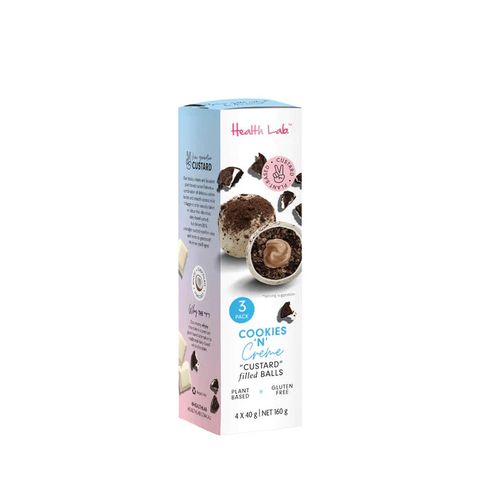 HEALTH LAB COOKIES N CREAM CUSTARD FILLED BALLS 3PK