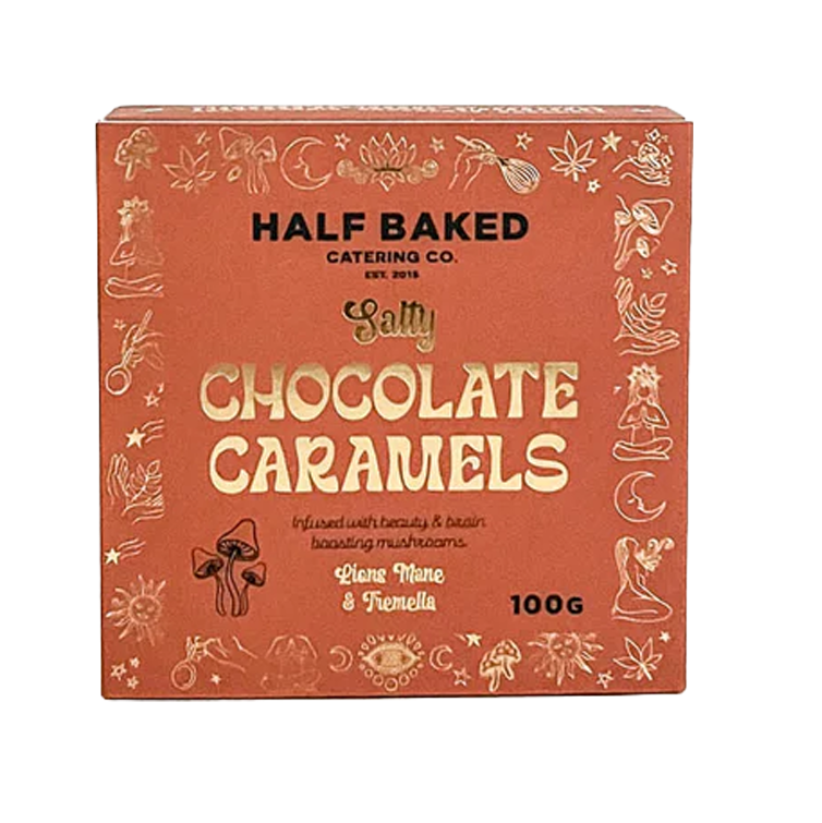 HALF BAKED CATERING SALTY CARAMEL CHOCOLATES 4PK