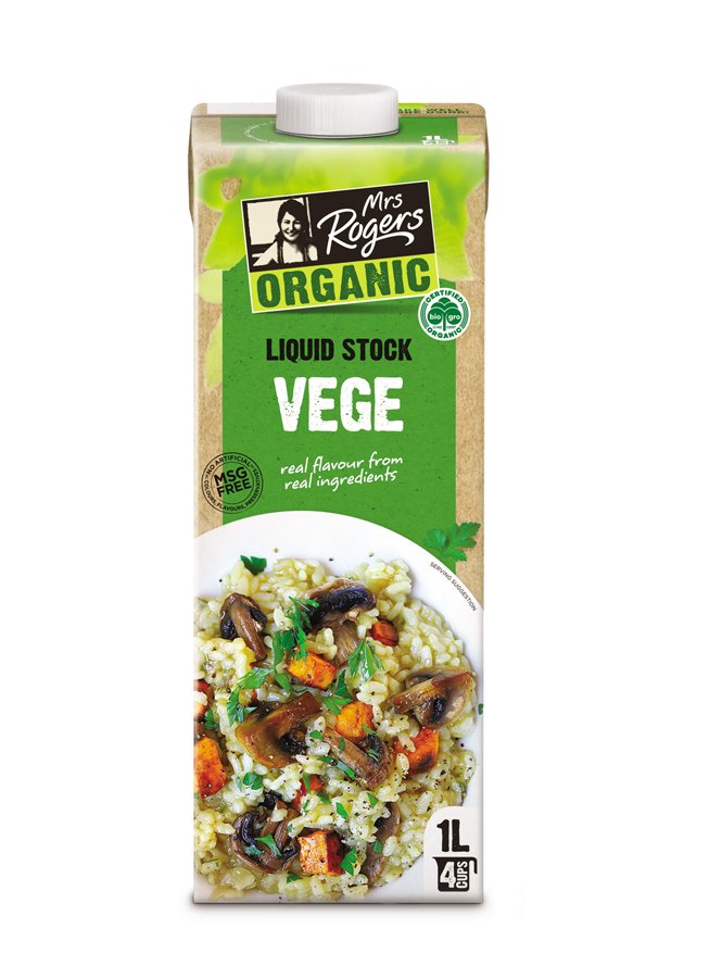 MRS ROGERS ORGANIC LIQUID VEGETABLE STOCK 1L
