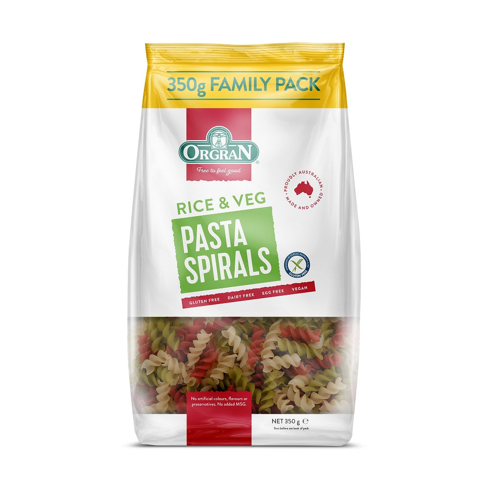 ORGRAN RICE VEGETABLE SPIRALS 350G