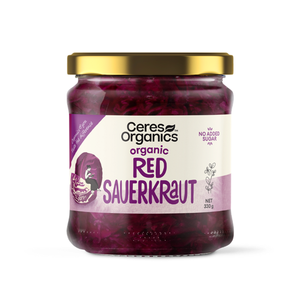 CERES BIO ORGANIC RED SAUERKRAUT 330G