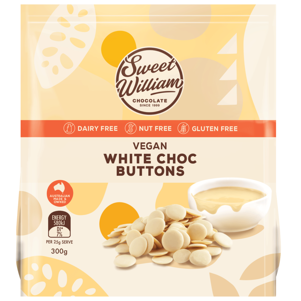 SWEET WILLIAM WHITE CHOCOLATE BUTTONS 300G