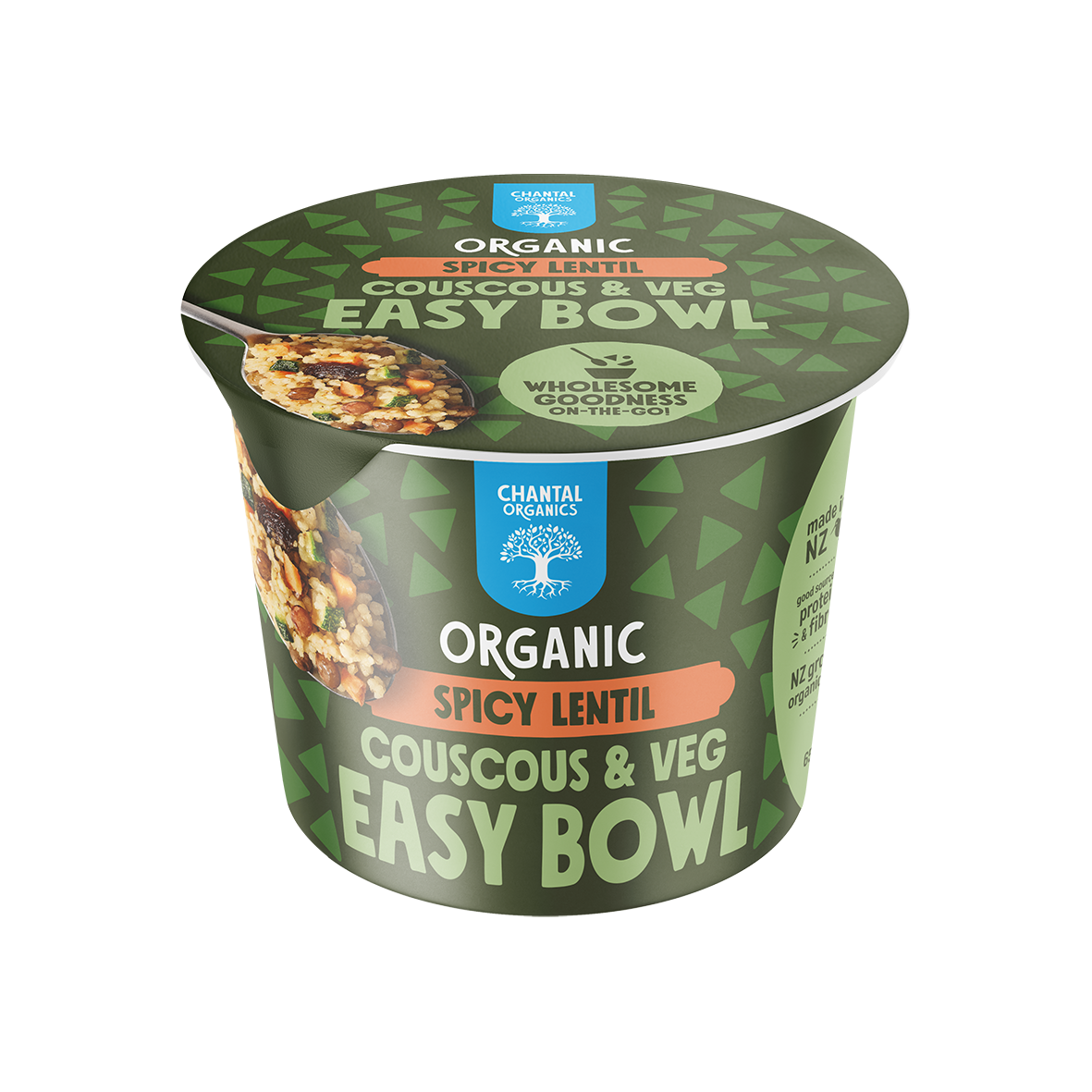 CHANTAL ORGANIC EASY BOWL SPICY LENTIL COUSCOUS & VEG 65G