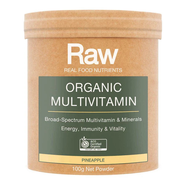 AMAZONIA RAW ORGANIC MULTIVITAMIN POWDER PINEAPPLE 100G
