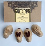 BE HAPPY CHOCOLATE VEGAN WHITE CARAMEL BUNNY BOX 4PK