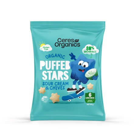 CERES PUFFED STARS SOUR CREAM 80G