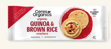 CERES BIO ORGANIC BROWN RICE QUINOA CRACKERS 115G