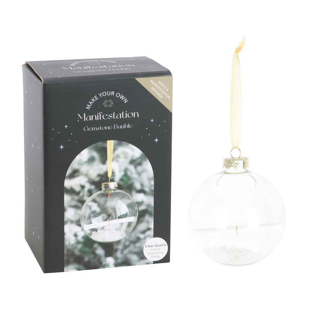 CLEAR QUARTZ MANIFESTATION GLASS BAUBLE KIT