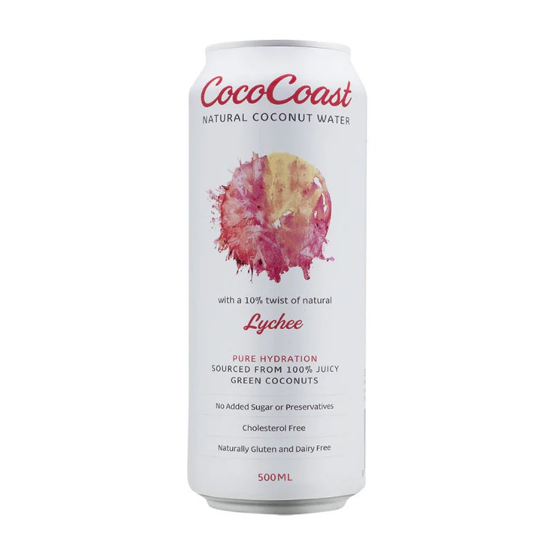 COCO COAST COCONUT WATER LYCHEE 500ML
