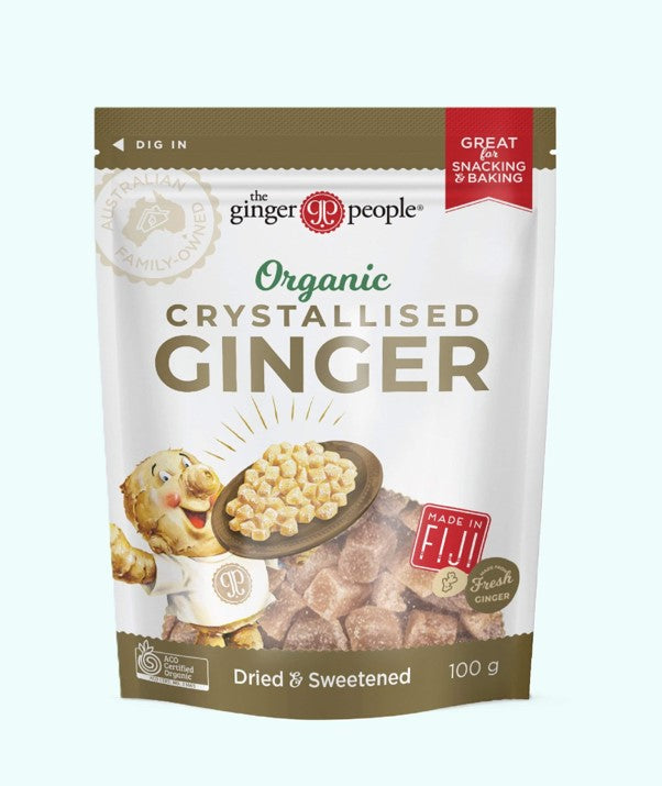 GINGER PEOPLE ORGANIC CRYSTALLISED GINGER 100G