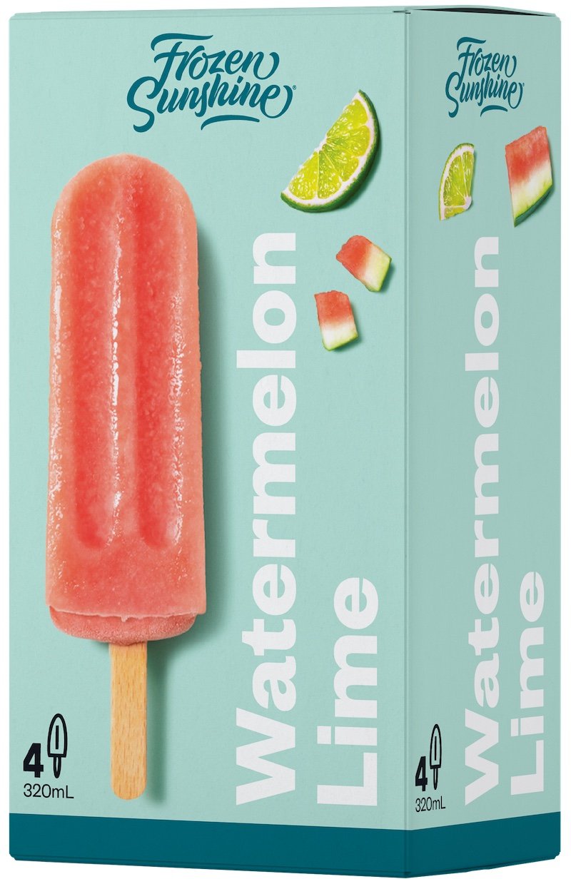 FROZEN SUNSHINE WATERMELON LIME ICE BLOCKS 4PK