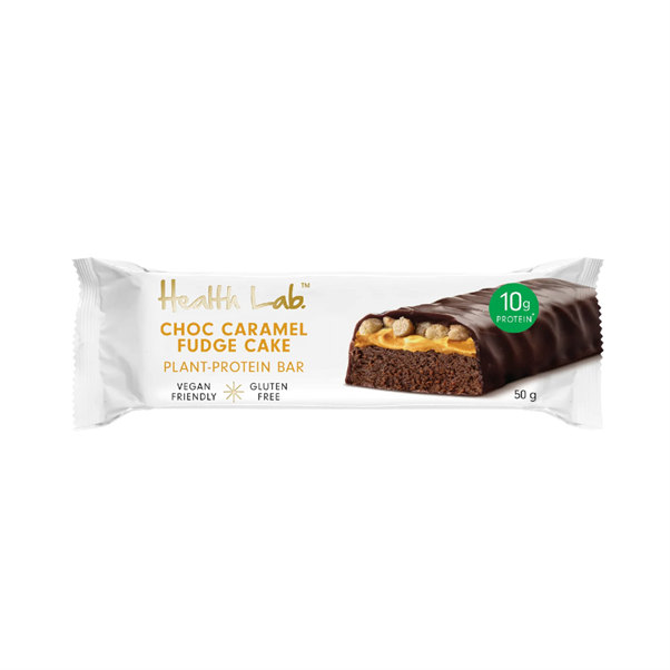 HEALTH LAB CHOCOLATE CARAMEL FUDGE CAKE PROTEIN BAR 50G