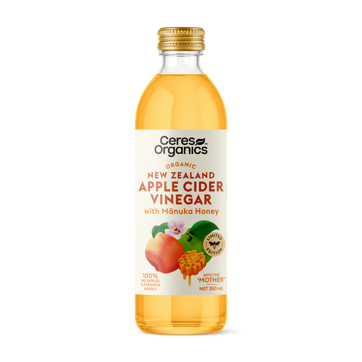 CERES ORGANIC APPLE CIDER VINEGAR WITH MANUKA HONEY 350ML