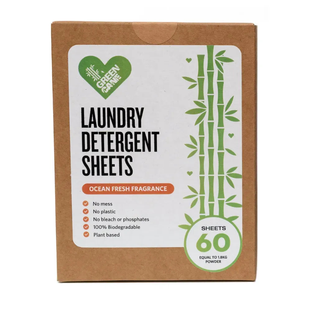 GREENCANE LAUNDRY DETERGENT SHEETS OCEAN FRESH 60PK