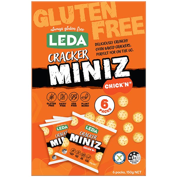 LEDA MINIZ CHICKN CRACKERS 6X25G BAGS