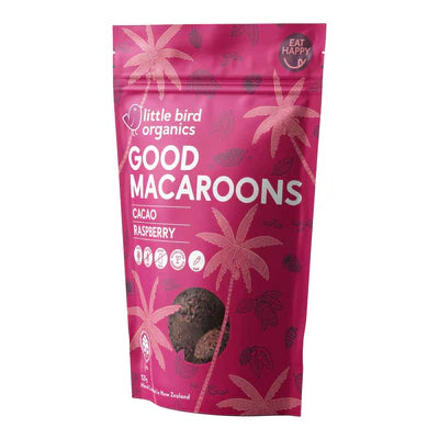 LITTLE BIRD MACAROONS CACAO RASPBERRY 125GM