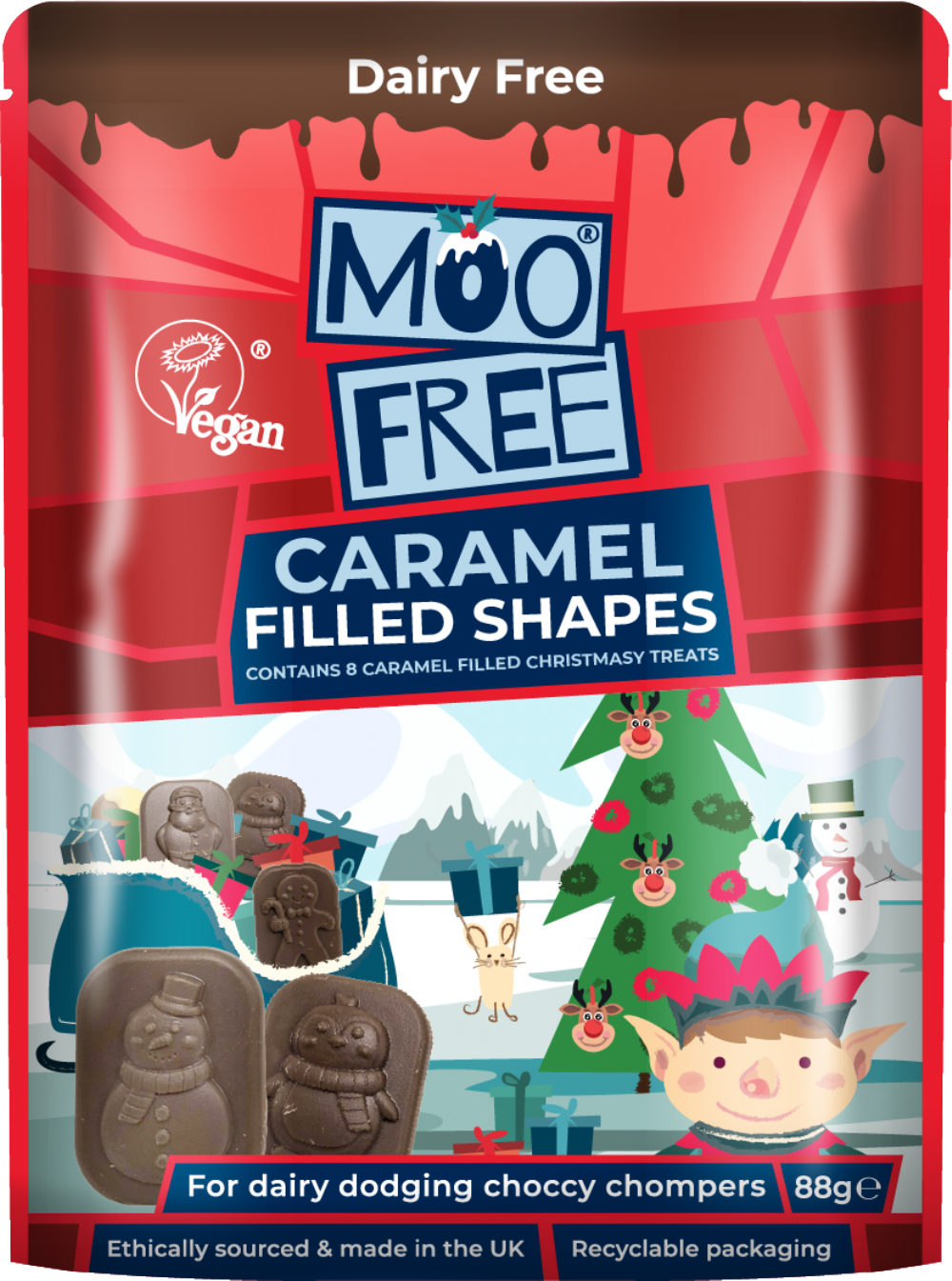 MOO FREE CARAMEL FILLED FESTIVE SHAPES 65G