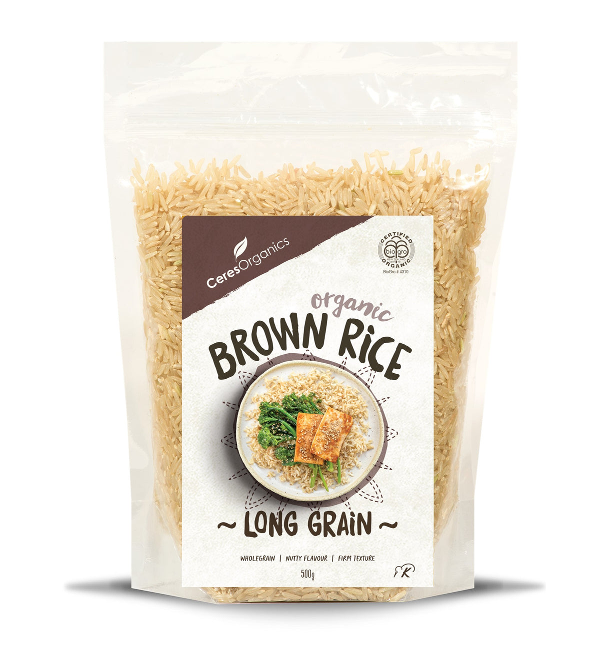 CERES ORGANIC BIO LONG GRAIN BROWN RICE 500G