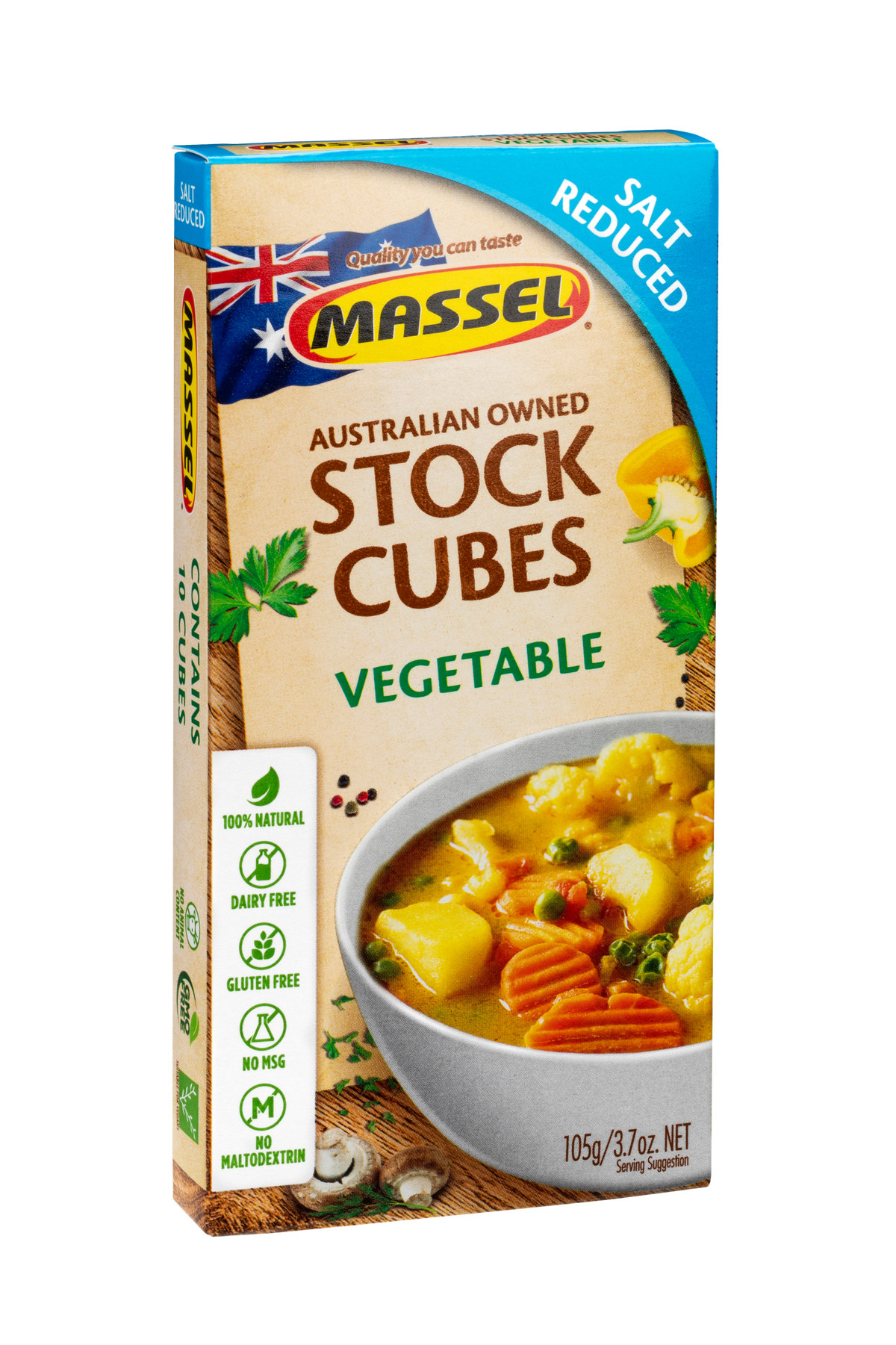 MASSEL SALT REDUCED VEGETABLE STOCK CUBES 105G