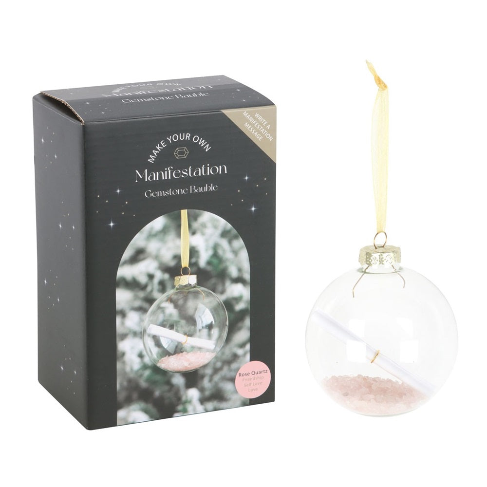 ROSE QUARTZ MANIFESTATION GLASS BAUBLE KIT