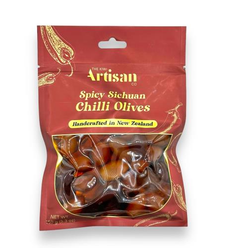 THE KIWI ARTISAN SPICY CHILLI OLIVES 150G