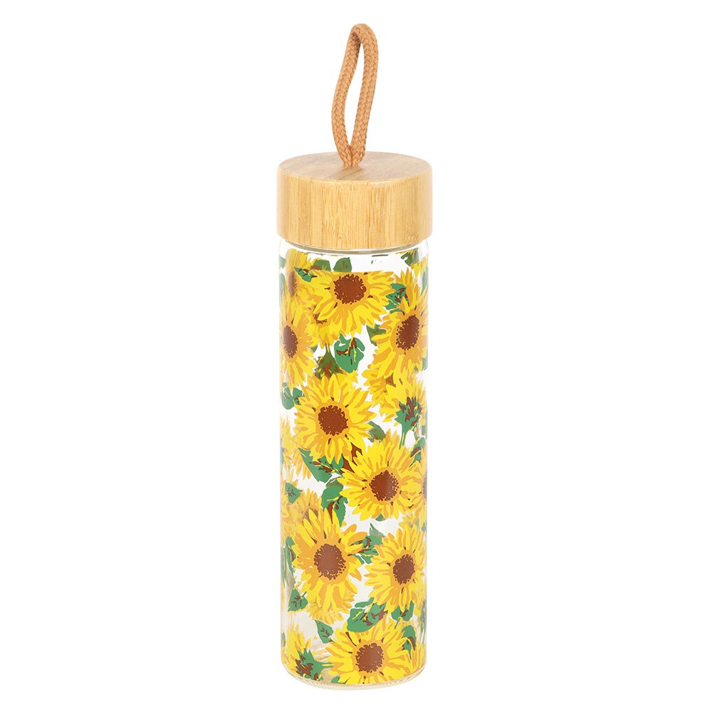 SUNFLOWER GLASS DRINKS BOTTLE