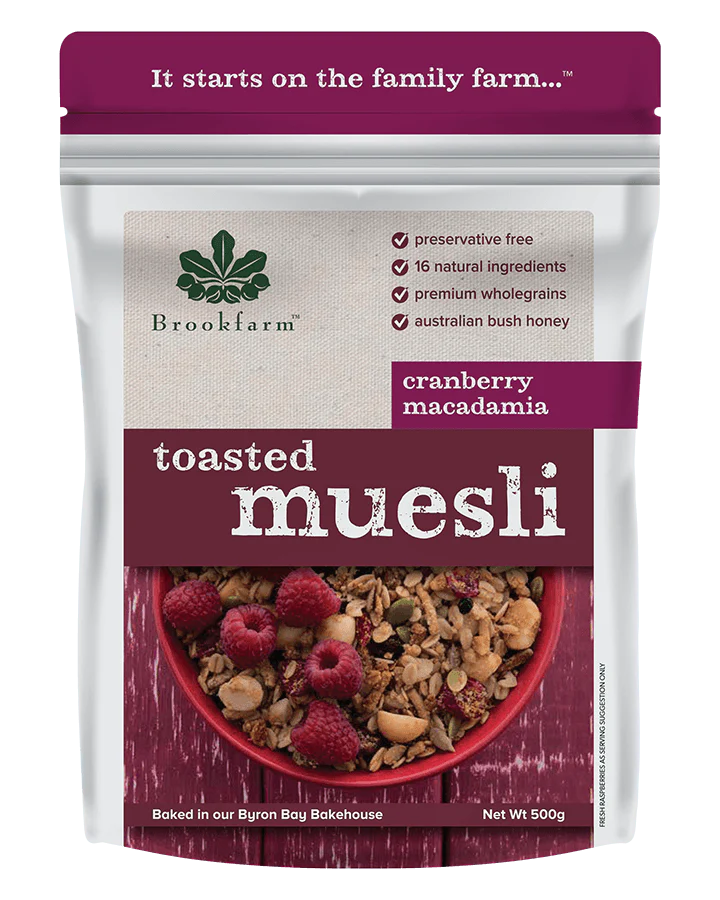 BROOKFARM TOASTED CRANBERRY MUSELI 500G