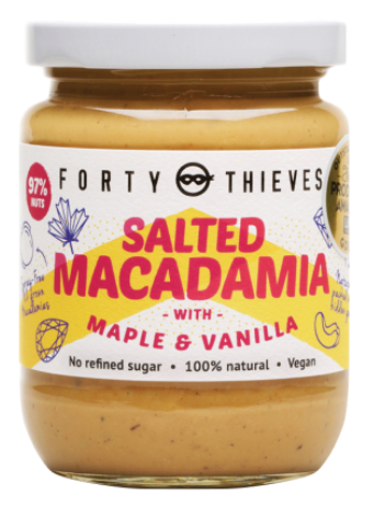 FORTY THIEVES SALTED MACADAMIA WITH MAPLE SPREAD 235G
