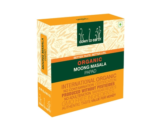 DOWN TO EARTH MOONG MASALA PAPADUMS 200G