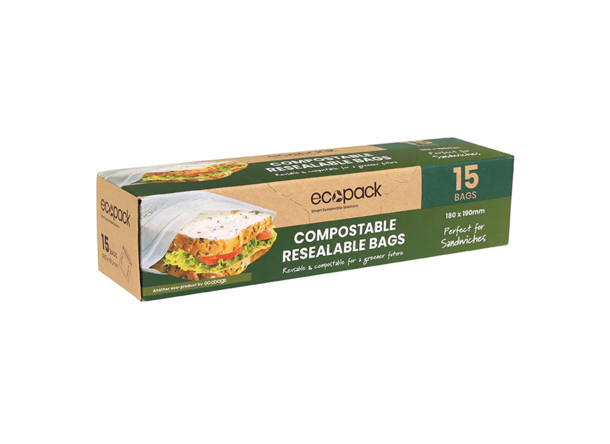 ECO BAGS ZIPLOCK BAGS 180X180 15PK