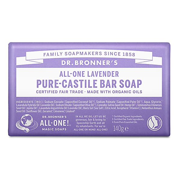 DR BRONNERS CASTILE LAVENDER SOAP BAR 140G