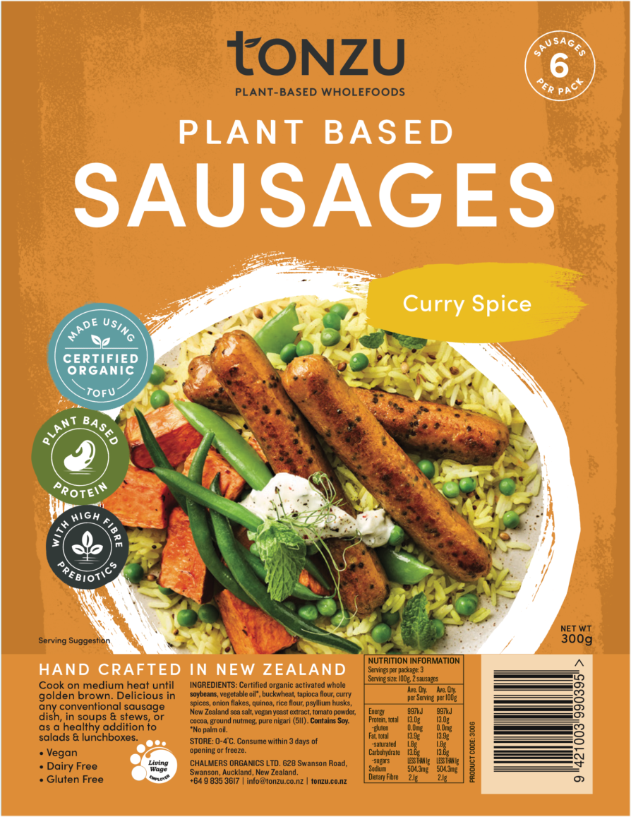 TONZU VEGAN SAUSAGES CURRY 300G