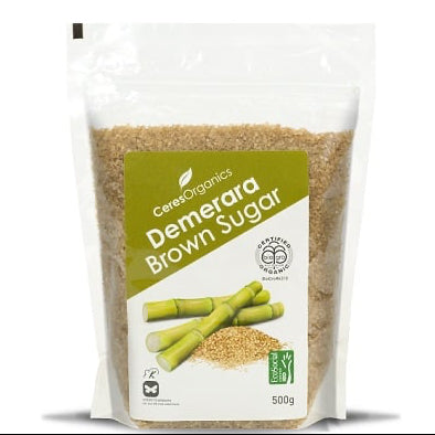 CERES ORGANIC DEMERARA BROWN SUGAR 500G