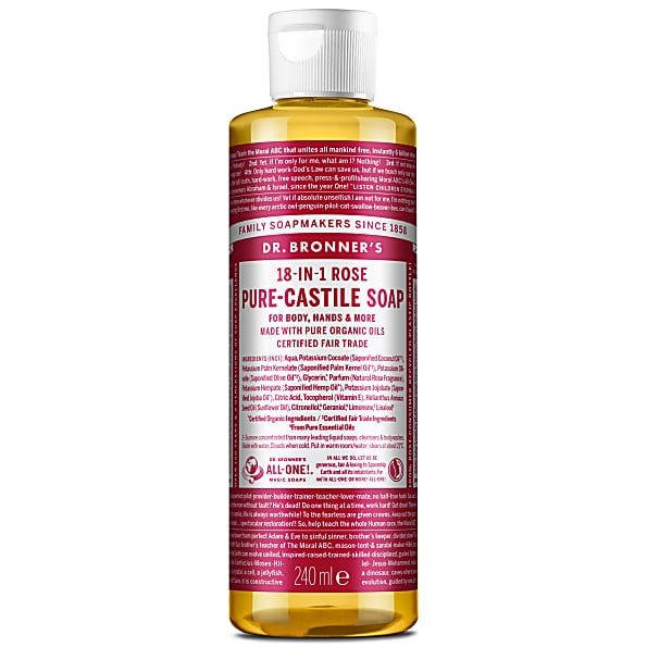 DR BRONNERS CASTILE ROSE LIQUID SOAP 237ML
