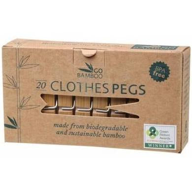 GO BAMBOO CLOTHES PEGS 20PK