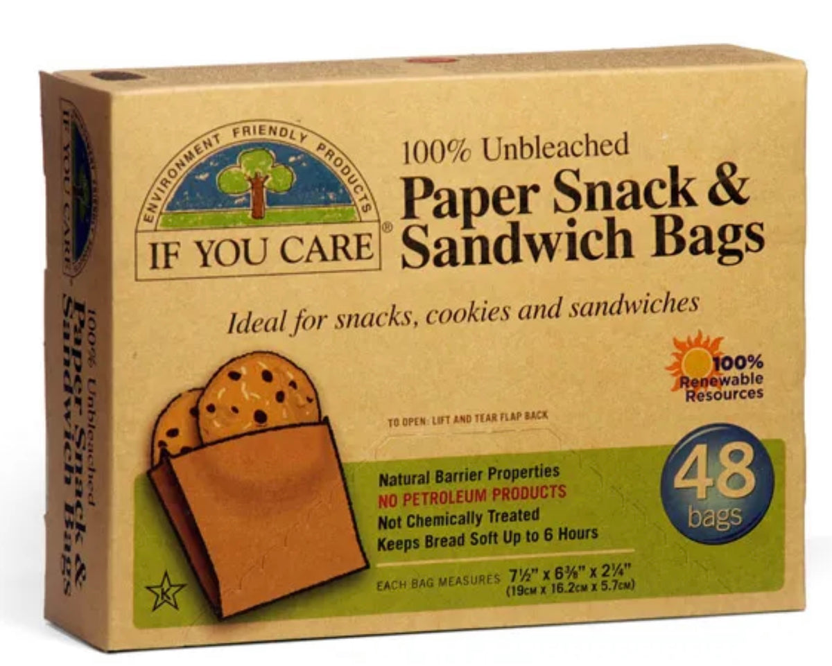 IF YOU CAFE PAPER SNACK & SANDWICH BAGS 48 PACK