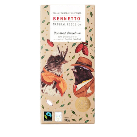 BENNETTO TOASTED HAZELNUT 60% CHOCOLATE BAR 60G