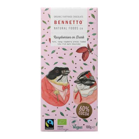 BENNETTO DARK RASPBERRY 60% CHOCOLATE BAR 80G