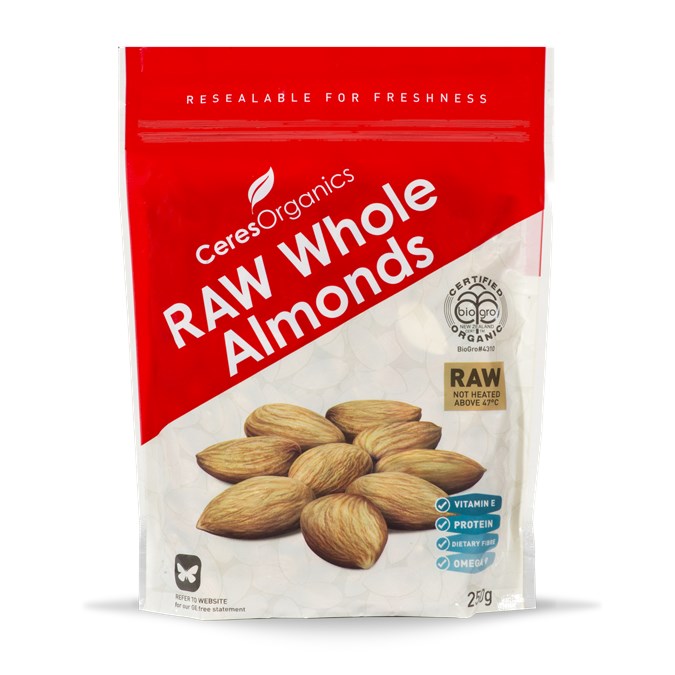 CERES ORGANIC BIO ALMONDS WHOLE RAW 250G