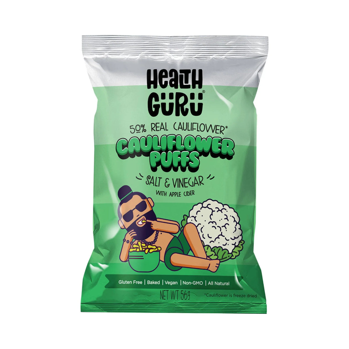 HEALTH GURU SALT & VINEGAR PUFFS 56G