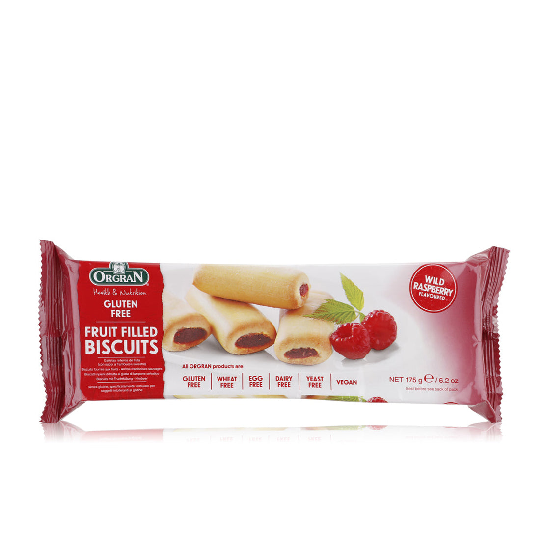 ORGRAN WILD RASPBERRY BISCUITS 175G